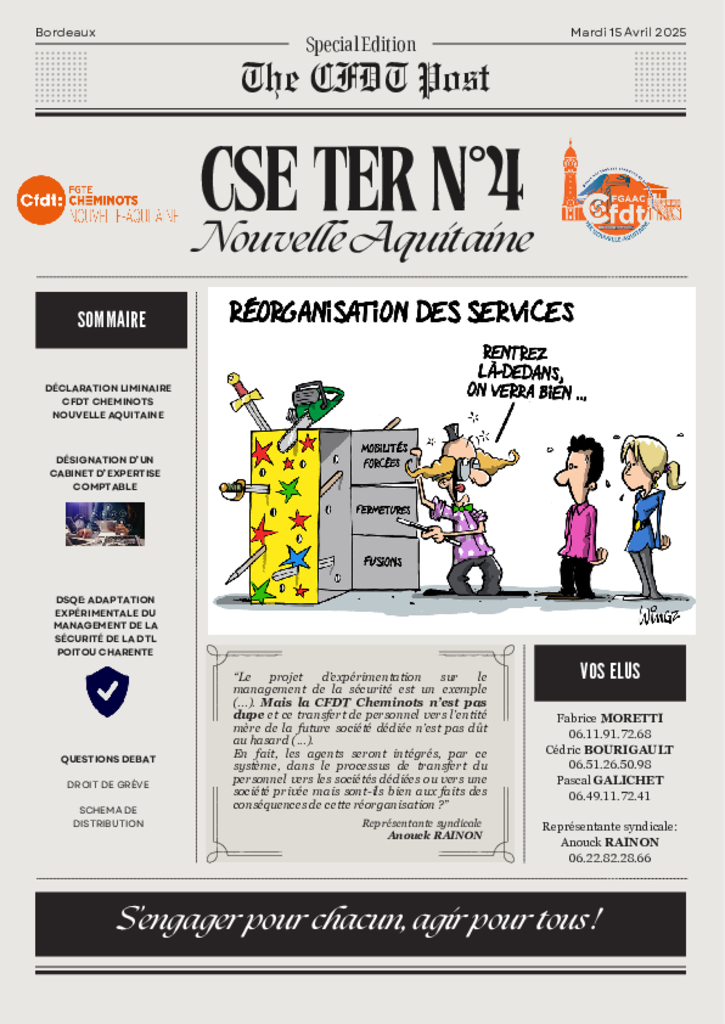 Retrouvez toutes les informations du CSE TER N° 4 Nouvelle Aquitaine